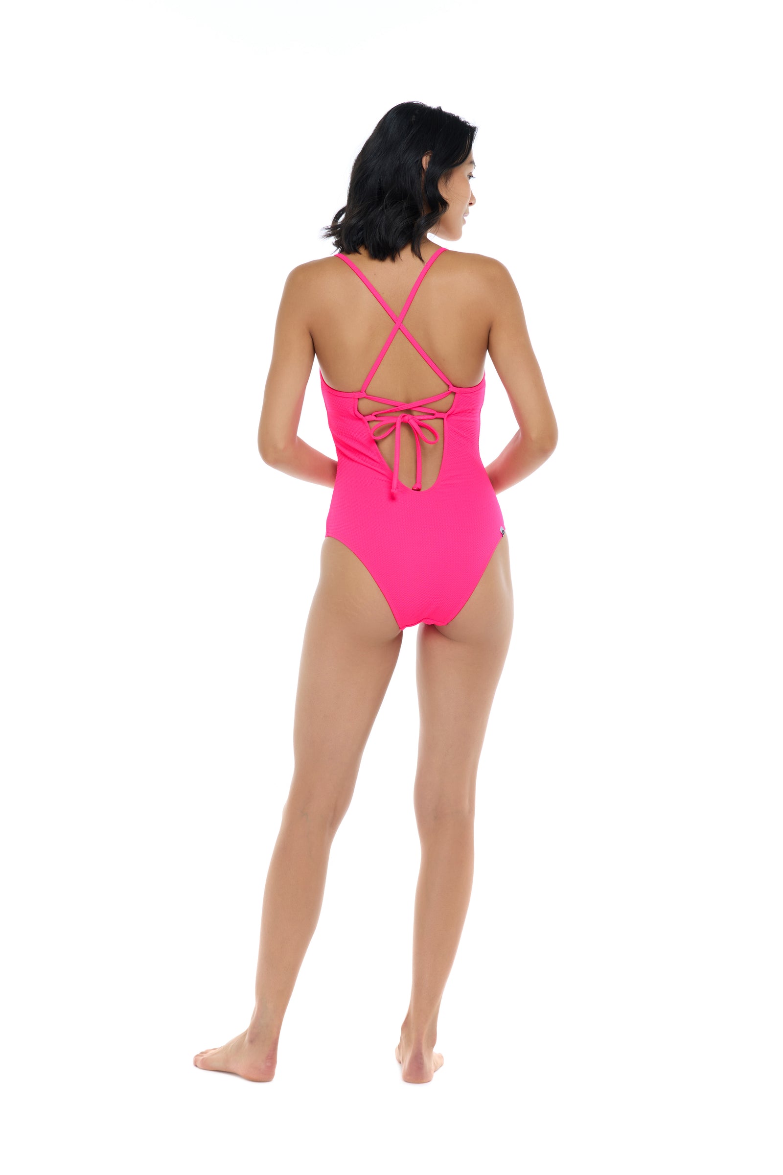 Eidon Sweet Love Naomi Heart 1 Piece  Polyester/Spandex  Removable soft cups  Heart shaped ring 2-way tie back Back View