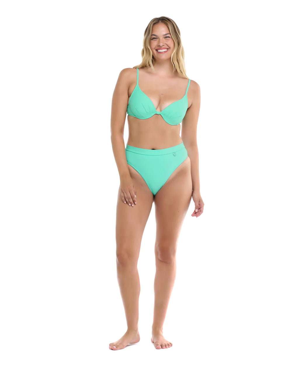 Body Glove Smoothies Greta Bikini top  Nylon/Spandex  Back straps can be straight or crossed Hand wash cold water Top and bottom sold separately Front View