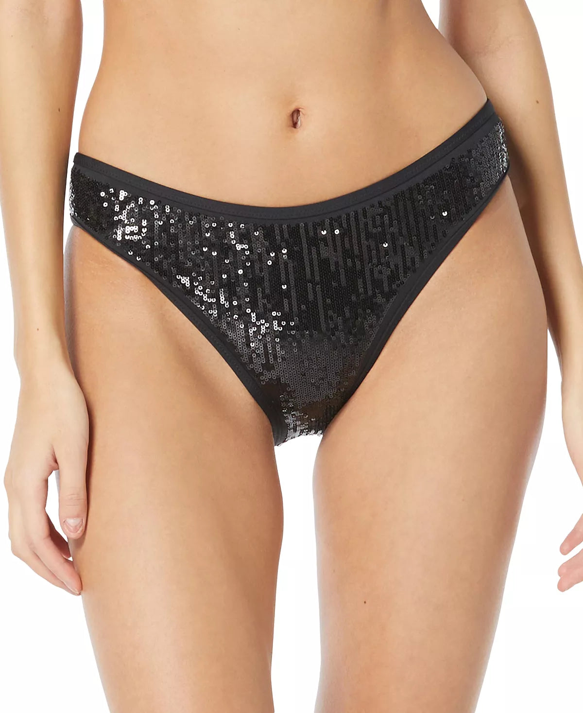 Vince Camuto Sequin High Cut Pant  Nylon/Spandex  Hand wash cold water Top and bottom sold separately Front View