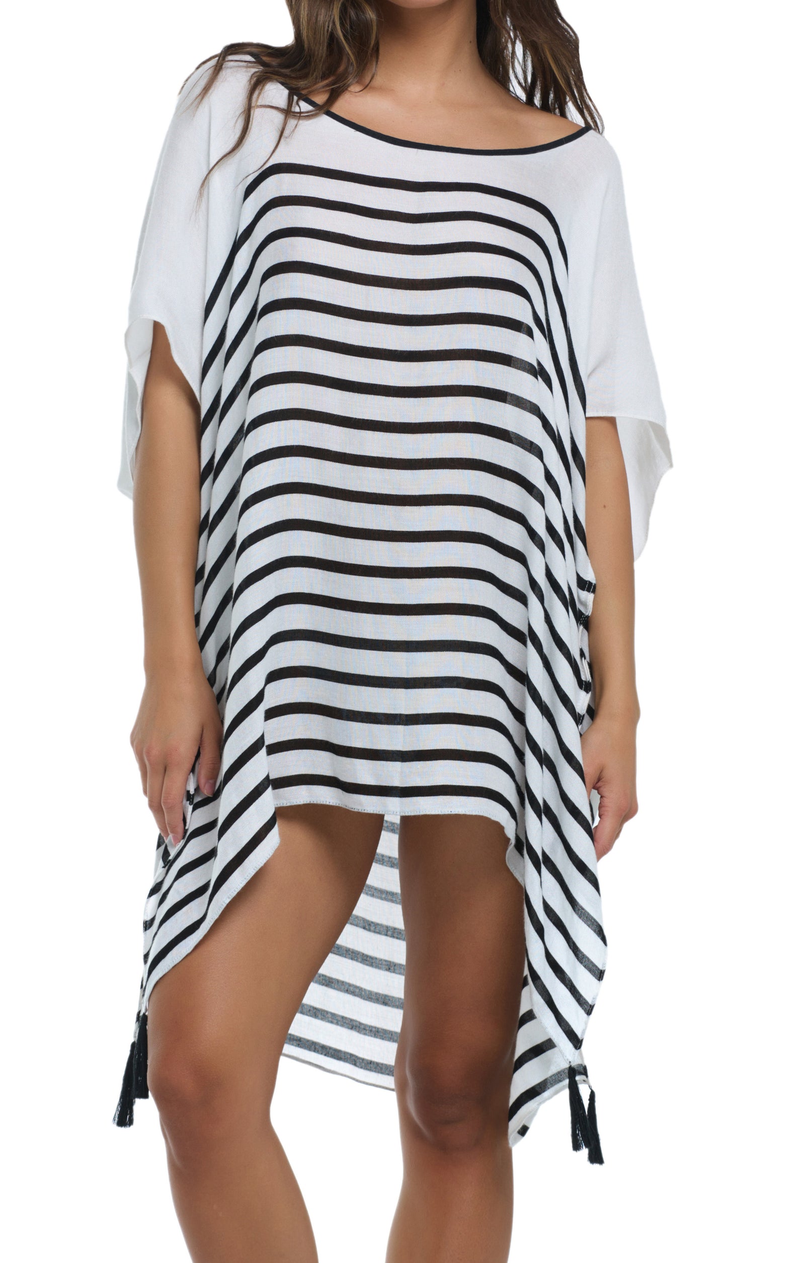 AJANA COLLECTION: COVERUPS  Loose Dress 1-Size  Rayon Material, Scoop Neck, Nautical Stripe, Mid Thigh Length   Product#: 39-456622
