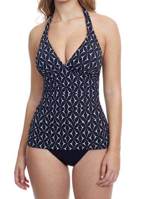 SUPREME COLLECTION: PROFILE BY GOTTEX  Halter Tankini with Soft Cups  Fabric Content: 80% Polyamide 20% Elastane Made in Morocco   Product#: E2304-1B88