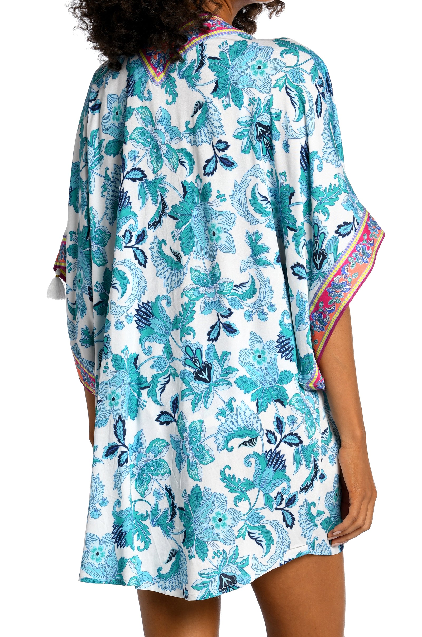 Santorini Sun Collection  Open Front Kimono   One Size  Fabric Content: 100% Rayon Challis  Product#: LB3VF63