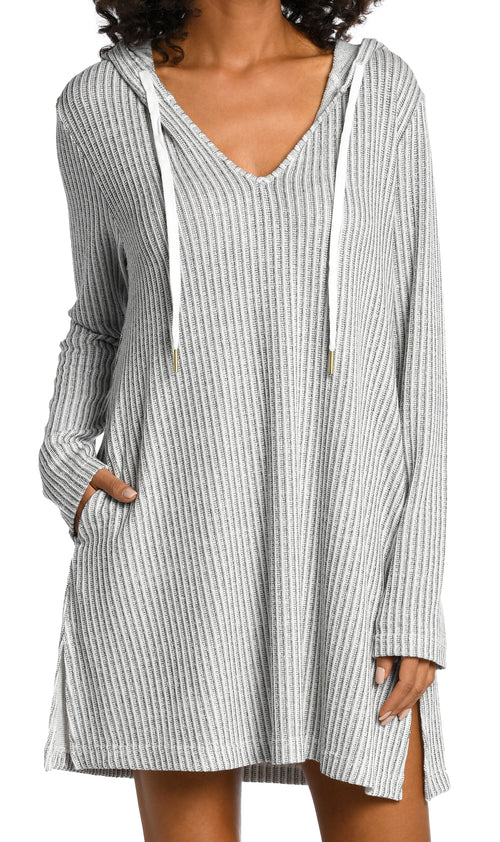 Breezy Stripe Collection  Hooded Tunic with Pockets   Fabric Content: 80% Polyester / 18% Rayon / 2% Spandex   Product#: LB3ZV51 