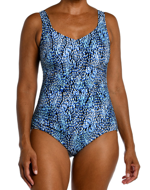 Tidal Wave Collection  Over The Shoulder Maillot  Fabric Content: 82% Nylon/ 18% Lycra Xtra Life Elastane  Product#: MM3CB14