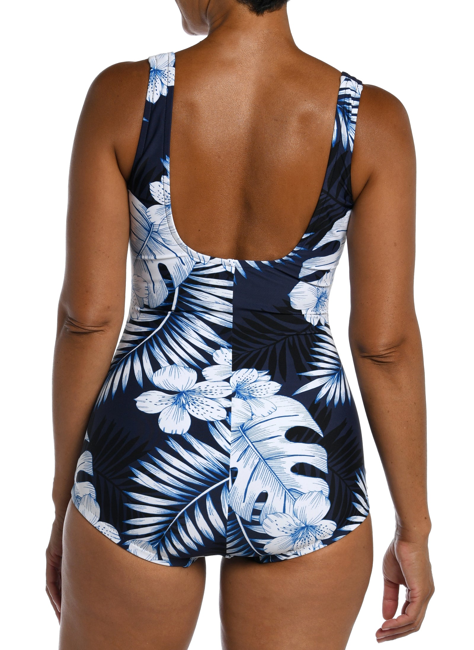 Shirred Front Surplice One Piece Swimsuit