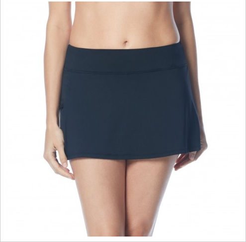 Swim Skort Boy Shorts Attached Underneath Full Coverage Zippered Pocke 50+ UPF 4 Way Stretch Soft Touch Comfort Fabric with Lycra® Chlorine Resistant Fabric Content: 85% Nylon/15% Xtra Life Lycra® Hand Wash Cold, Line Dry black