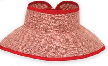 Red Wide brim for extra sun protection Adjustable to fit most head sizes Open top 
