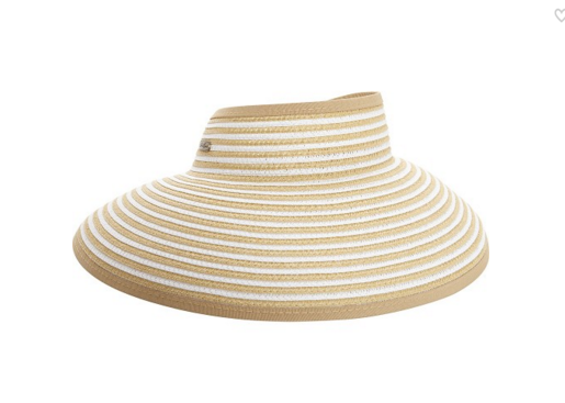 Wide brim for extra sun protection Adjustable to fit most head sizes Open top  Features a roll up function, and foldable for easy storage or travel natural and white 