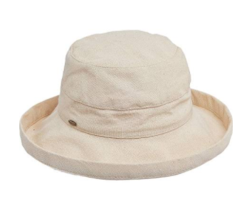 Packable big brim hat 50+ UPF protection  3" big brim hat 100% Cotton sand color 