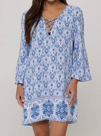 Athens Collection  Lace Neck Tunic  Fabric Content: 100% Rayon - Challis  Product#: J101323